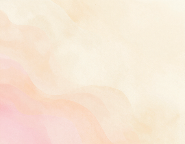 Fondo abstracto en tonos pastel suaves con ondas en crema, melocotón y rosa.