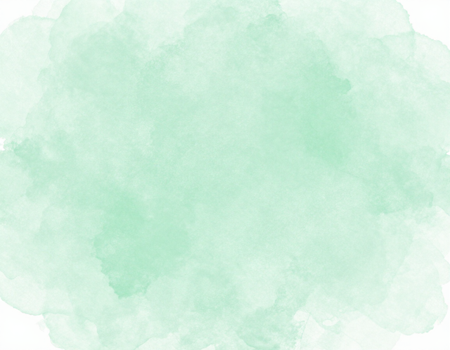 Un suave lavado de acuarela verde menta sobre un fondo blanco.