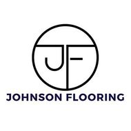 Johnson Flooring Johnson Flooring logo with stylized black “JF” inside a circle on a white background