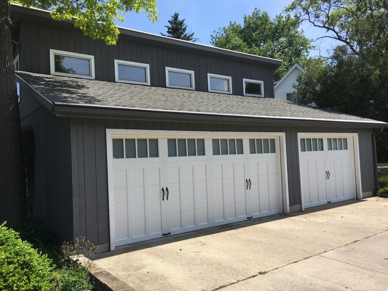 Two White Garage Door - Bay City, MI - M & R Garage Doors & Openers
