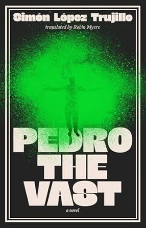 Poster with neon green cross and large white text “PEDRO TIE VAST” on a black background.