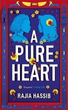 Book cover reading “A Pure Heart” by Rajia Hassib, blue and red floral design with a profile silhouette.