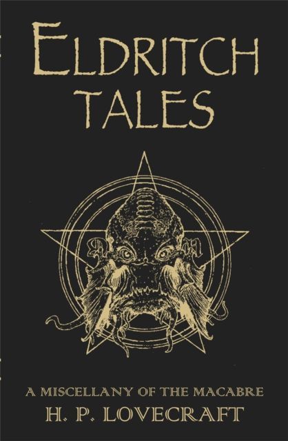 Book cover reading “Eldritch Tales” with a gold occult sigil on a black background and H. P. Lovecraft’s name at the bottom