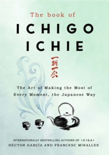 Book cover of “Ichigo Ichie” with pale green background and black text, featuring a small tea set illustration.