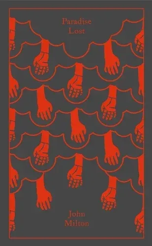 Book cover with red hands on a dark background, titled “Paradise Lost” by John Milton.