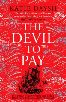 Red book cover with white title “The Devil to Pay” and a black sailing ship illustration.