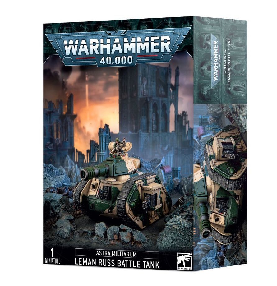 Warhammer 40,000 Leagues of Votann battle tank game box art in blue and gray tones