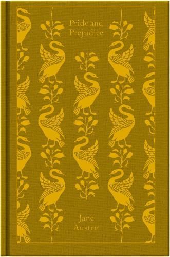 Gold-patterned book cover with stylized birds and the title “Pied and Pipe-Tab” by Jane Austen