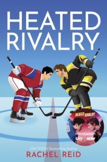 Hockey cover art with two players in red and black uniforms facing off under the title “Heated Rivalry.”