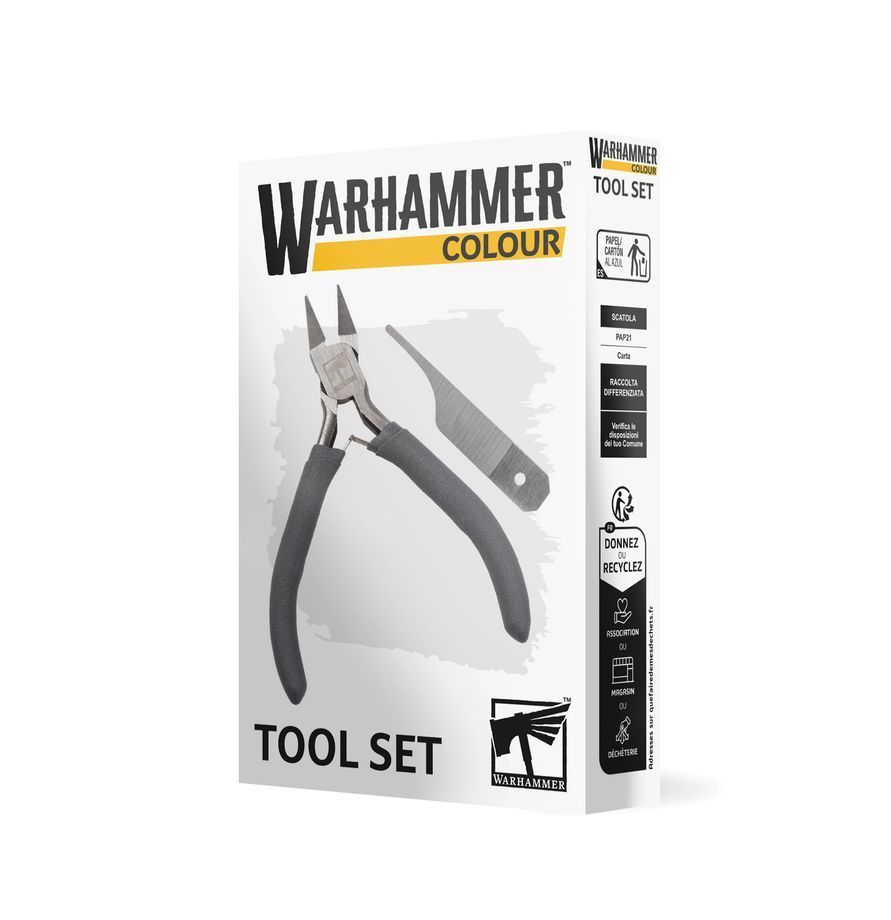 Warhammer Colour tool set box with hobby pliers and cutters