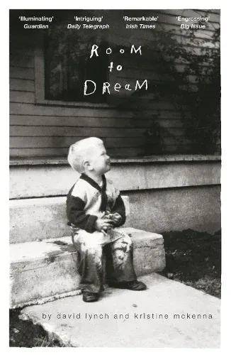 Black-and-white cover of a book showing a small child on steps below a chalkboard titled “A Room to Dream”