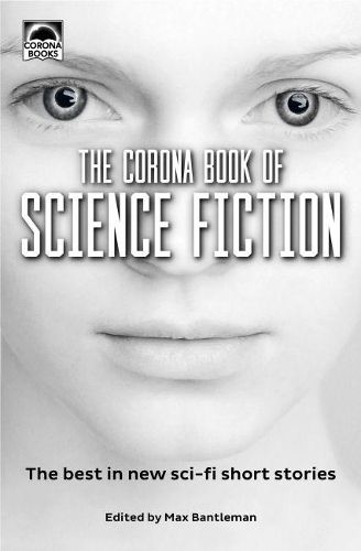 Book cover with a close-up face and text: “The Corona Book of Science Fiction.”
