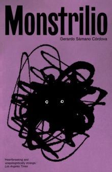 Purple book cover titled “Monstrilio” with black scribble-like monster face and white eyes