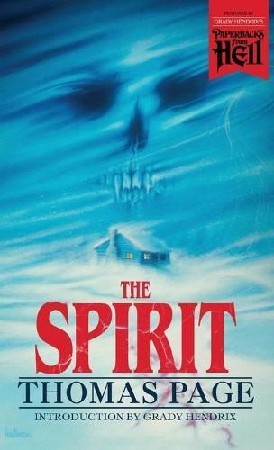 Book cover for The Spirit by Thomas Page, with a blue ghostly figure over a small house and red title text