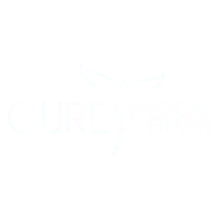A logo for a company called cure physical therapy.