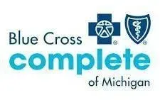 The blue cross complete of michigan logo is shown on a white background.