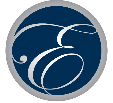 Blue circle with silver border, stylized