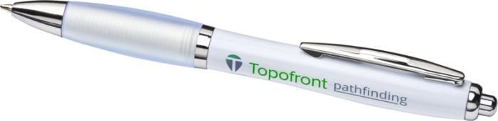 A white pen with the word topofront on it