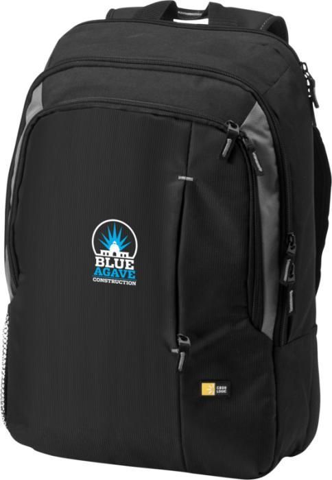 A black backpack that says blue agave on it