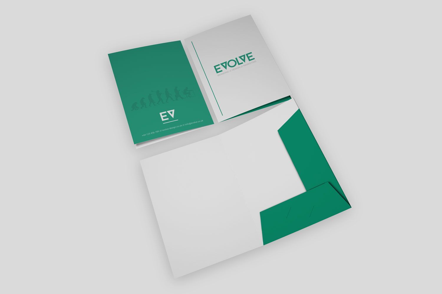 A folder with the word evolve on it