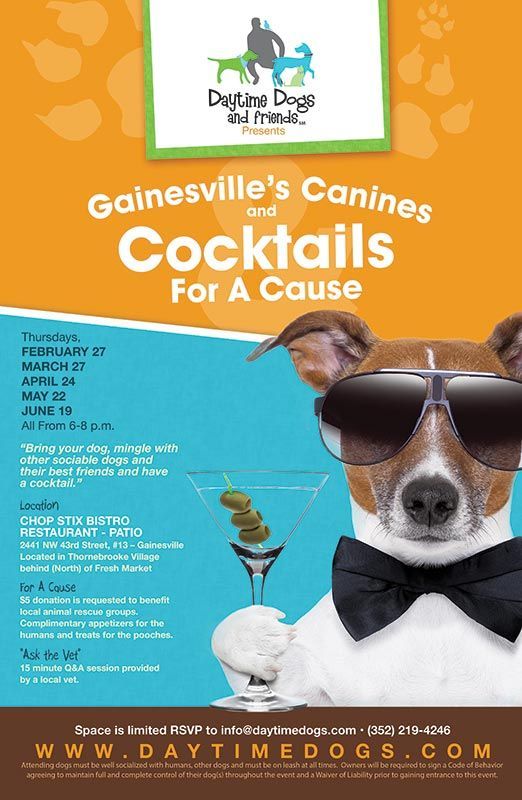 Poster: Dog wearing sunglasses & bow tie, holding martini, for