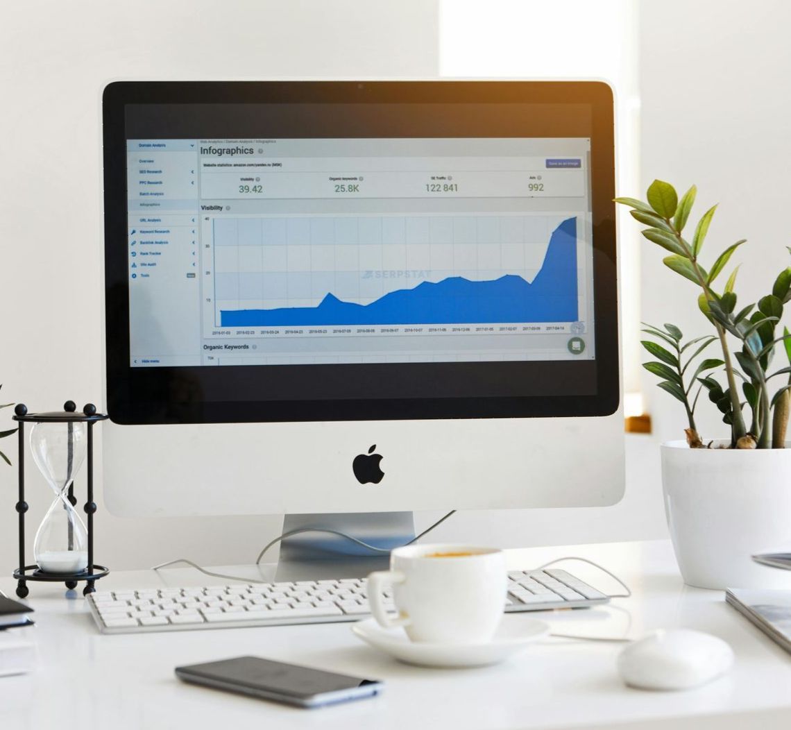 google analytics report showing on desktop computer