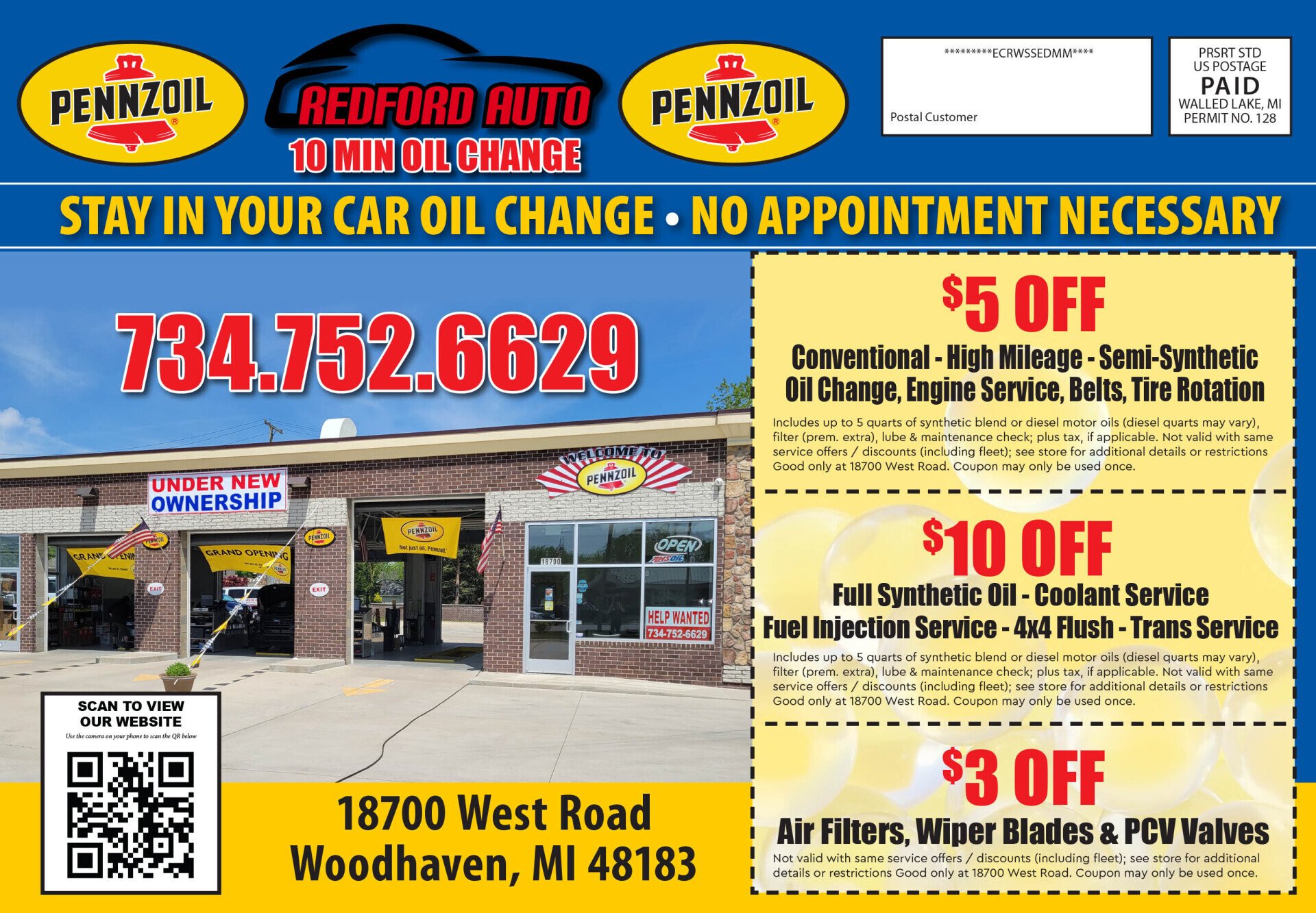 18700 West Rd Location Woodhaven, MI Redford Auto 10mins Oil Change