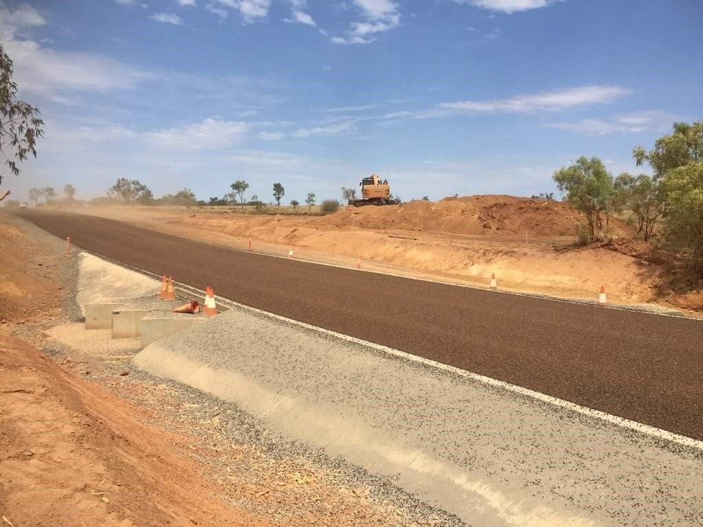 Newly Sealed Road Upgrade With Roadside Earthworks — Lamont Civil Services Pty Ltd In Townview, QLD