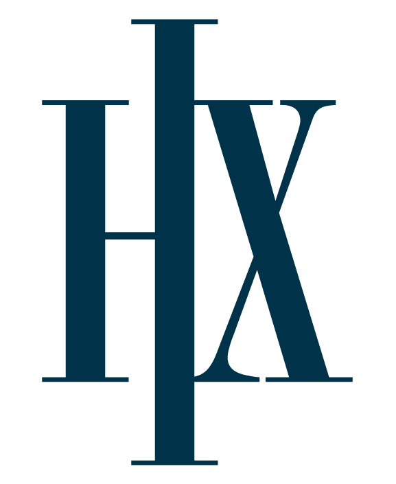 Dark teal intertwined letters 