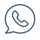 Dark blue WhatsApp call icon: phone receiver inside a speech bubble.