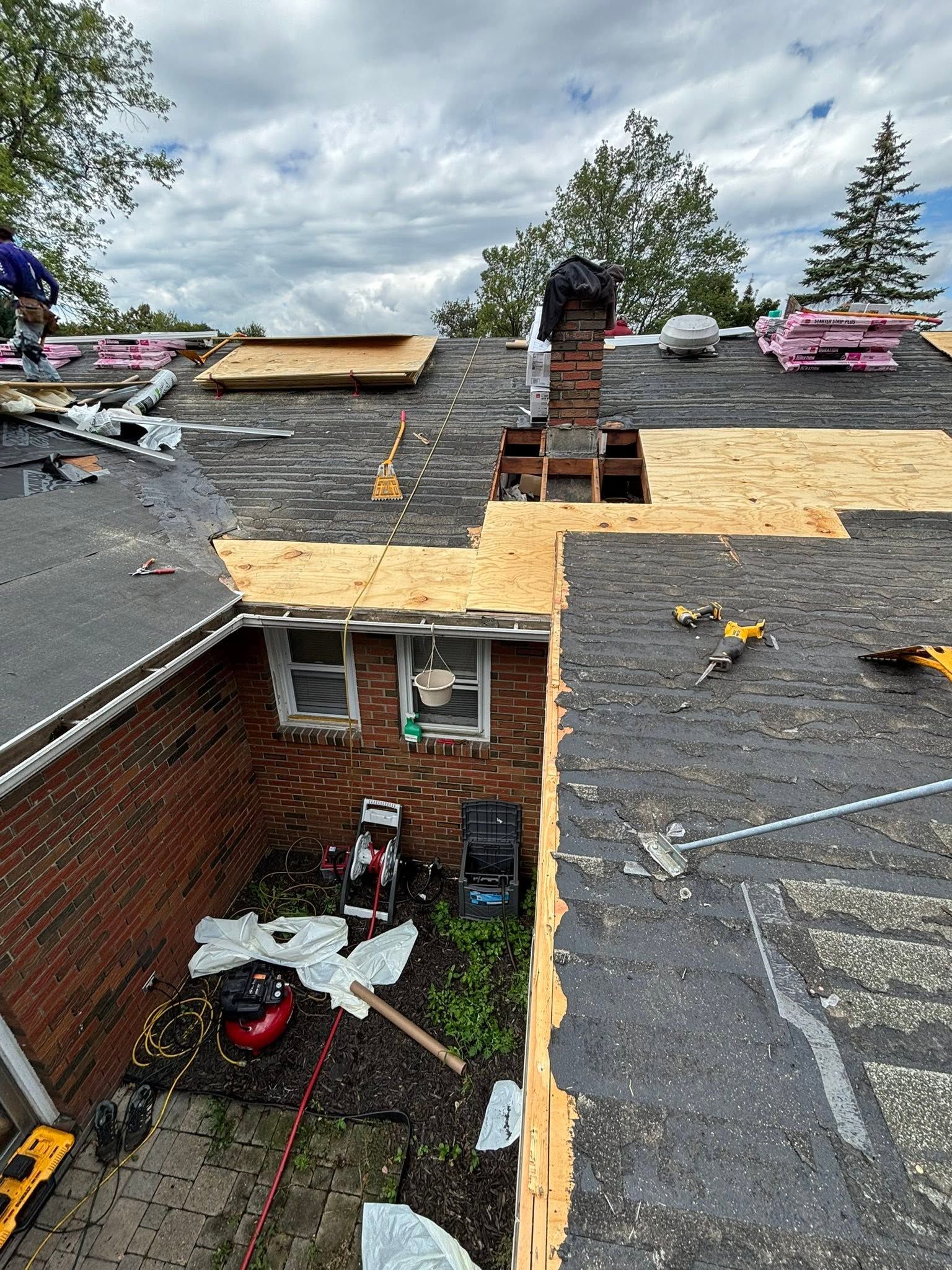 Storm damage roof repair