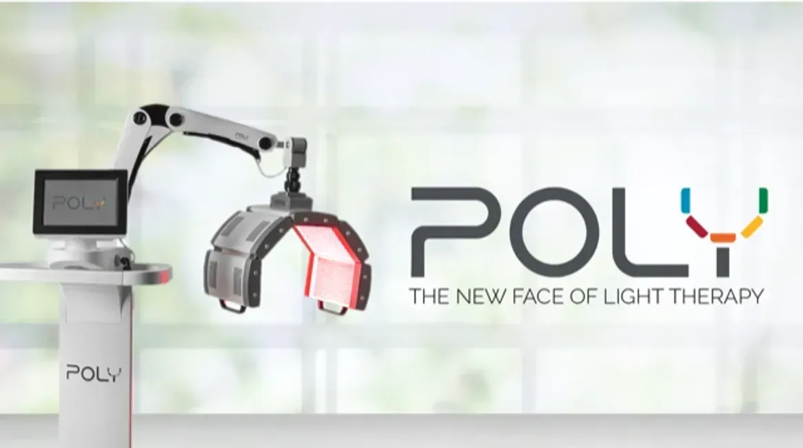 Poly the new face of light therapy is a machine that looks like a robot.