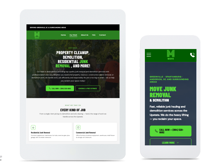 Responsive website across devices