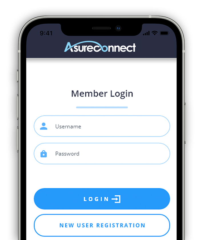 A phone with a member login page on it