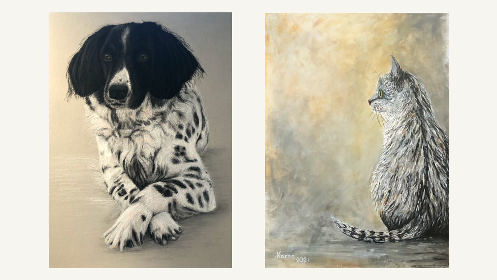 Tekening van een hond en kat