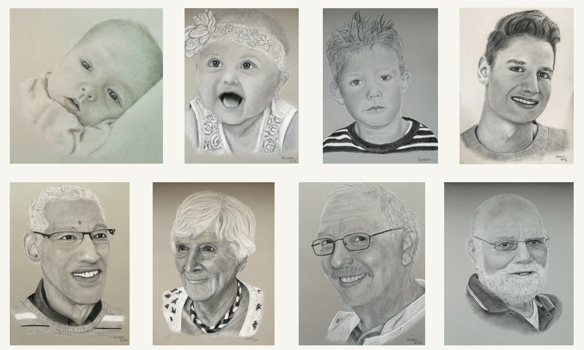 zwart-wit tekeningen mensen van foto's