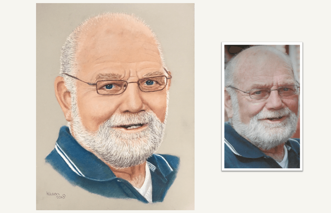 kleurentekening in pastel van een foto