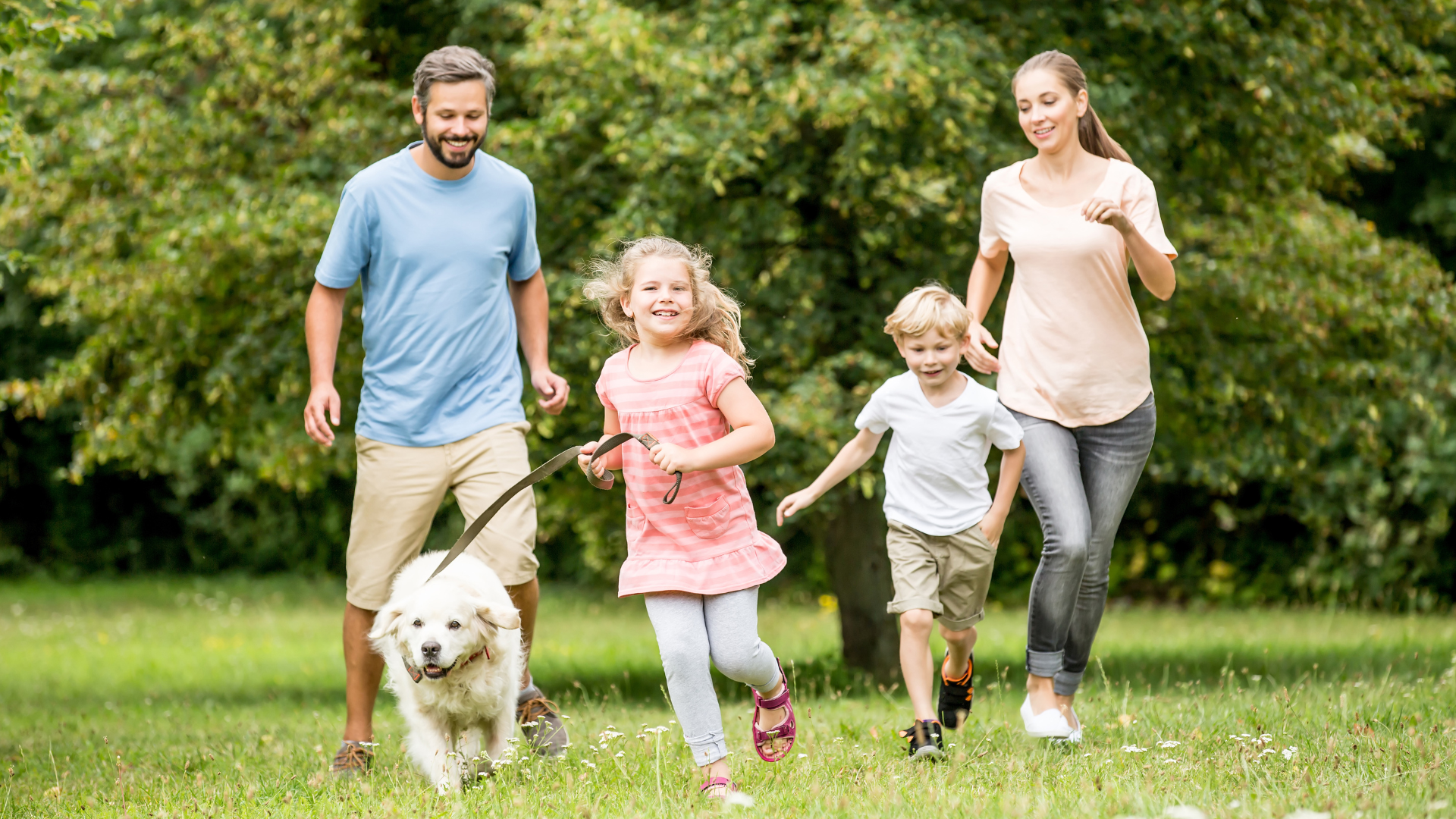Happy Family Running