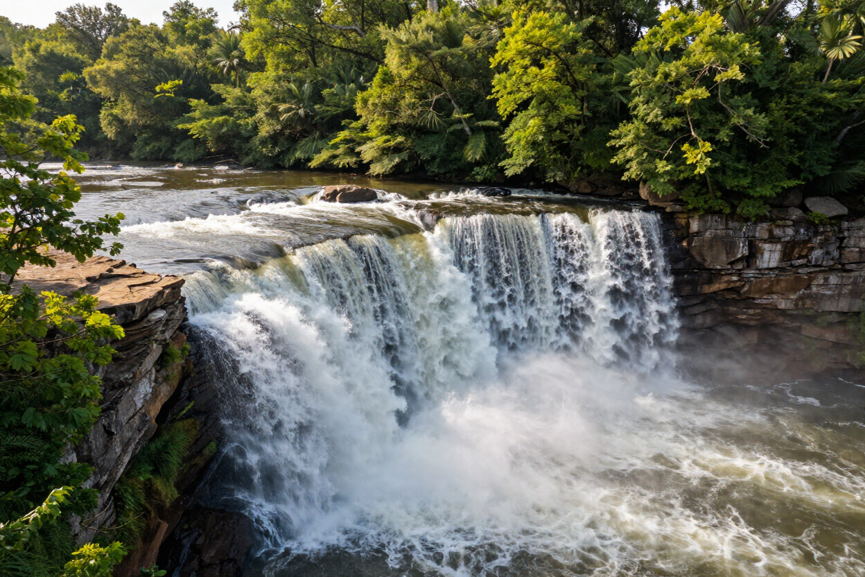Grand Falls waterfall on Shoal Creek, Joplin, Missouri