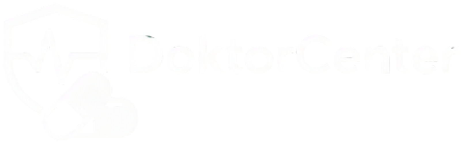 Mestadels blank vit bild med en svag ljusgrå linje längs de övre och nedre kanterna, DoktorCenter logo