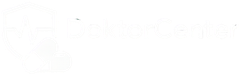 Mestadels blank vit bild med en svag ljusgrå linje längs de övre och nedre kanterna, DoktorCenter logo