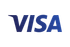 VISA-logotypen i blått.