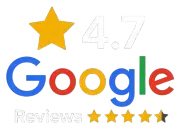 Facebook review rating graphic showing 4.7 stars with yellow star icons