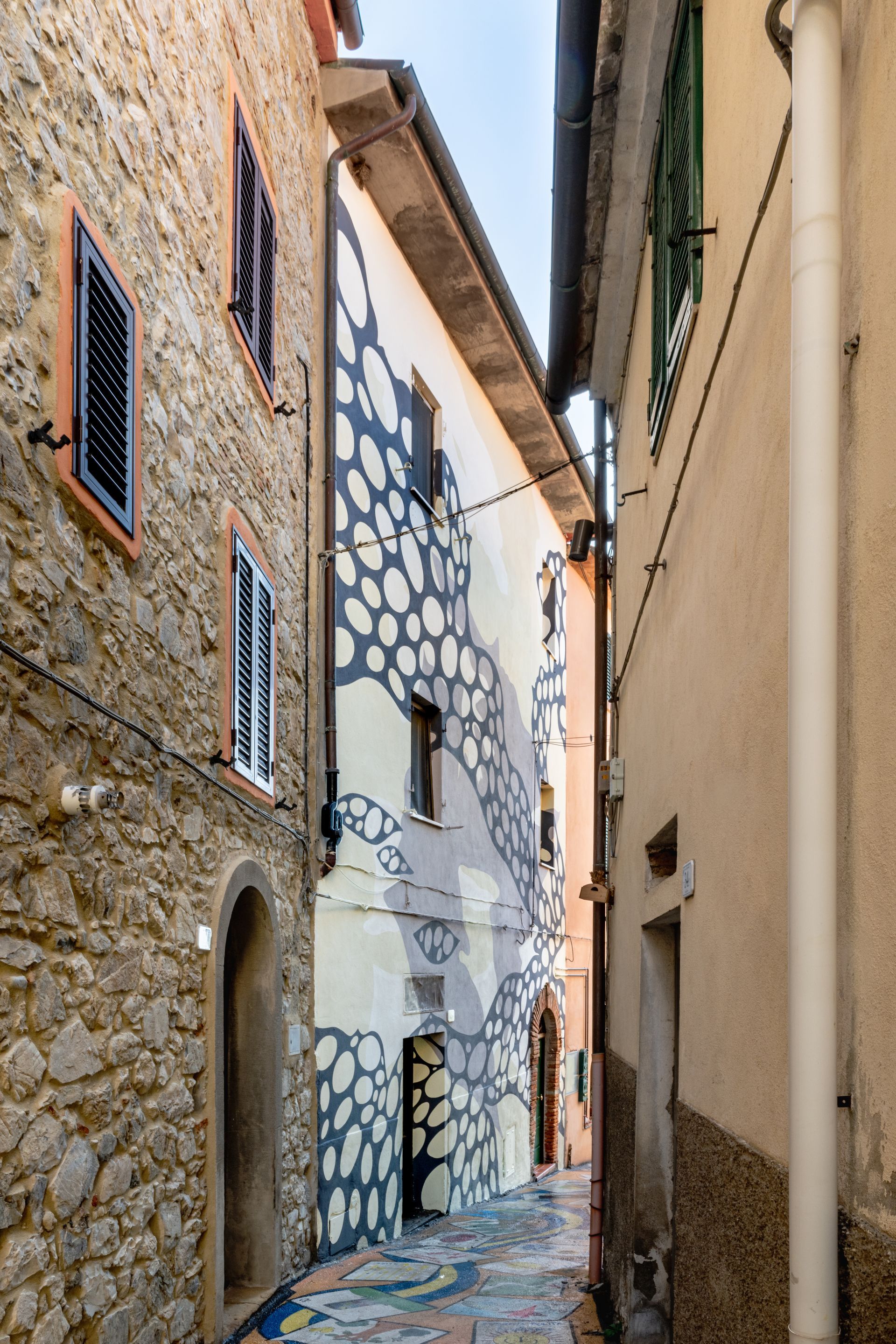 La Chimera, altro dettaglio del murale di Aris in Via della Noce a Riparbella