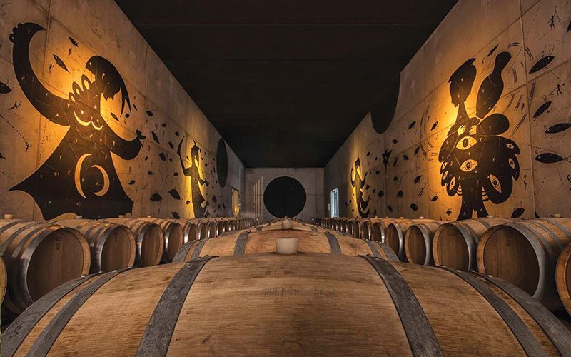 Cantina con botti di vino