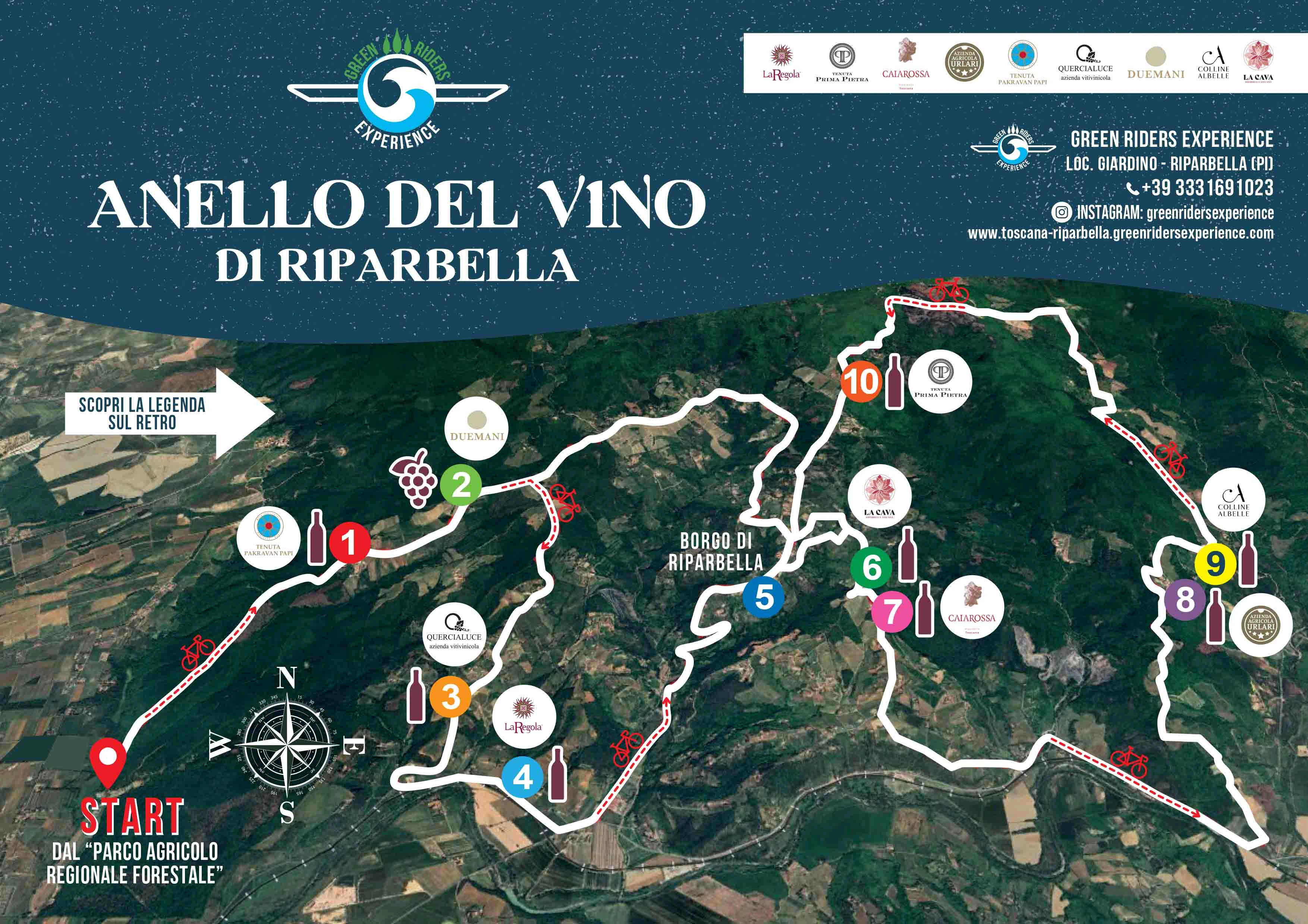 Mappa dell'Anello del Vino di Riparbella