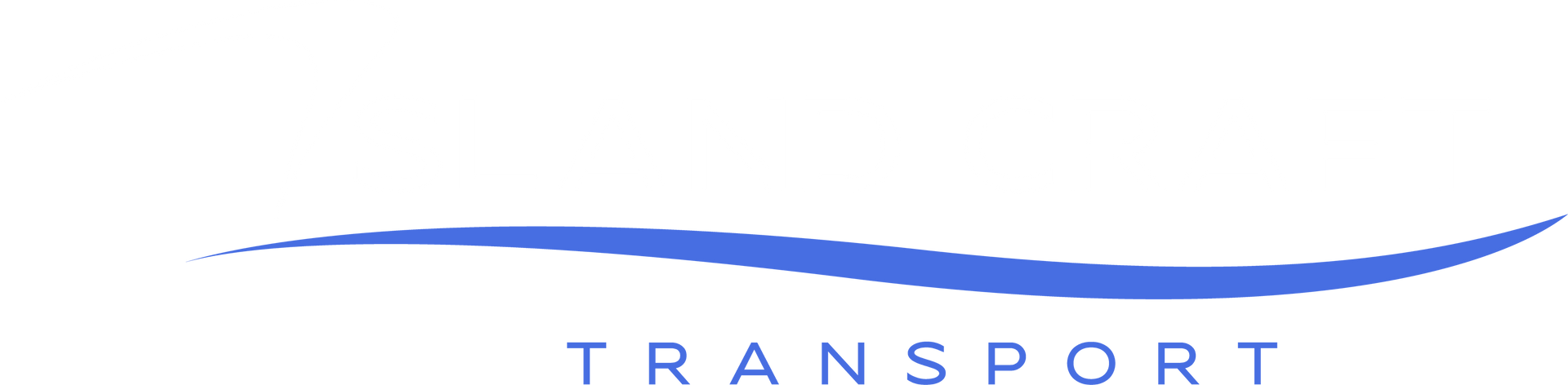 a blue wave with the word transport written below it on a white background .