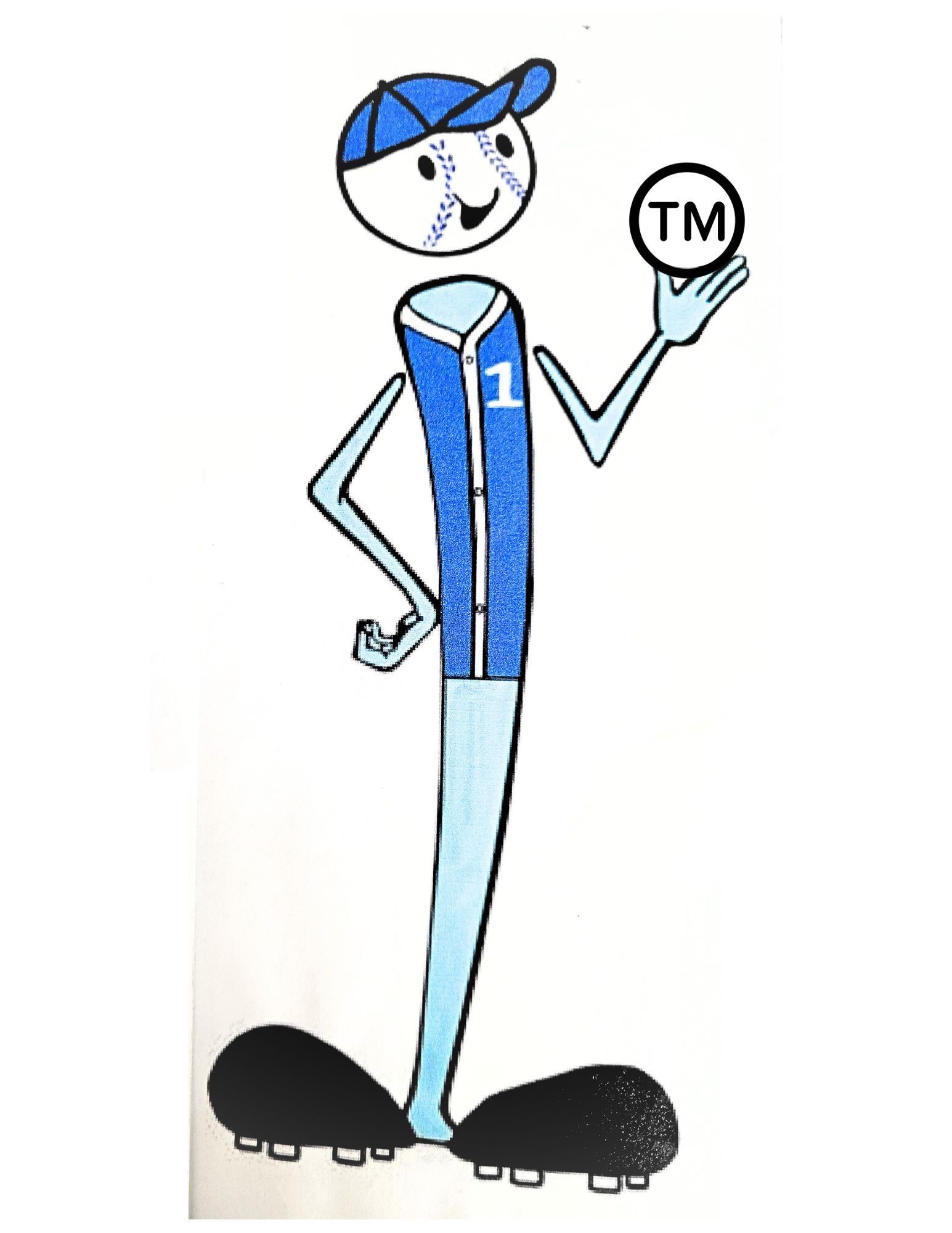 Early Sluggy character design in blue