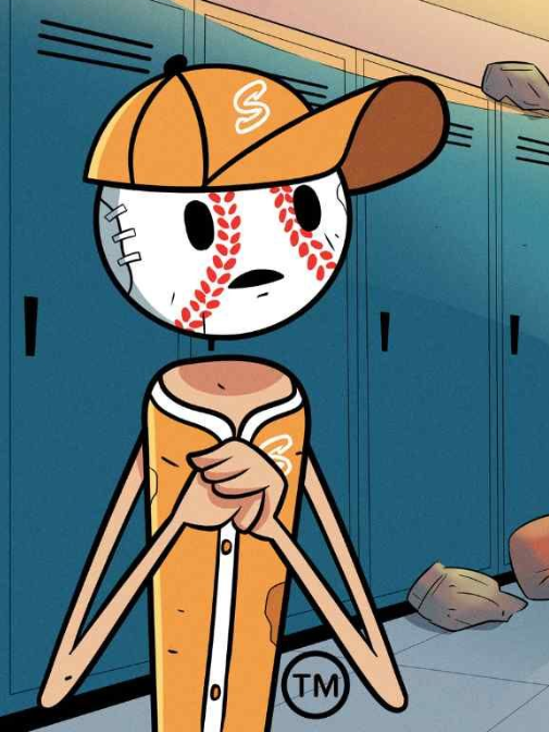 Sluggy character locker room graphic