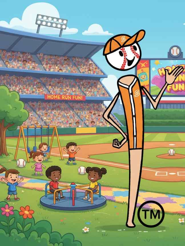 Sluggy community and baseball stadium concept illustration